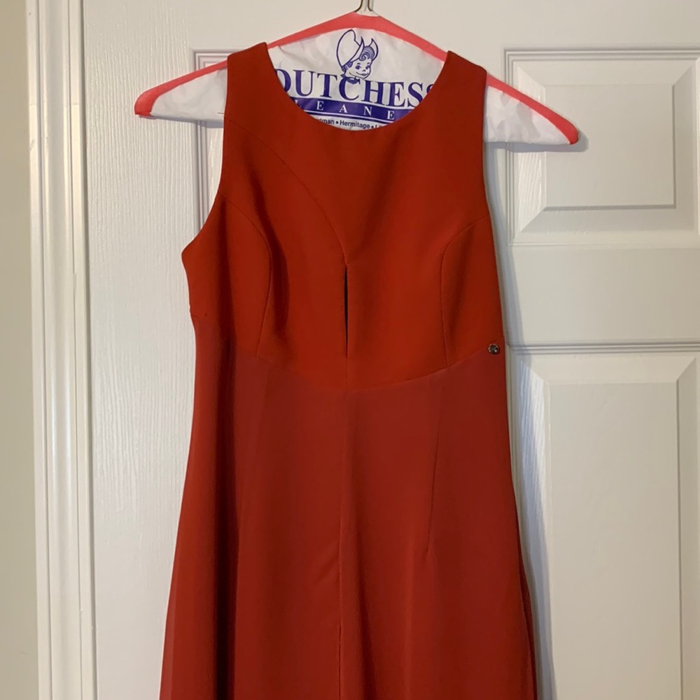 Red floor length formal dress, worn once, bought in Greece